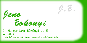 jeno bokonyi business card